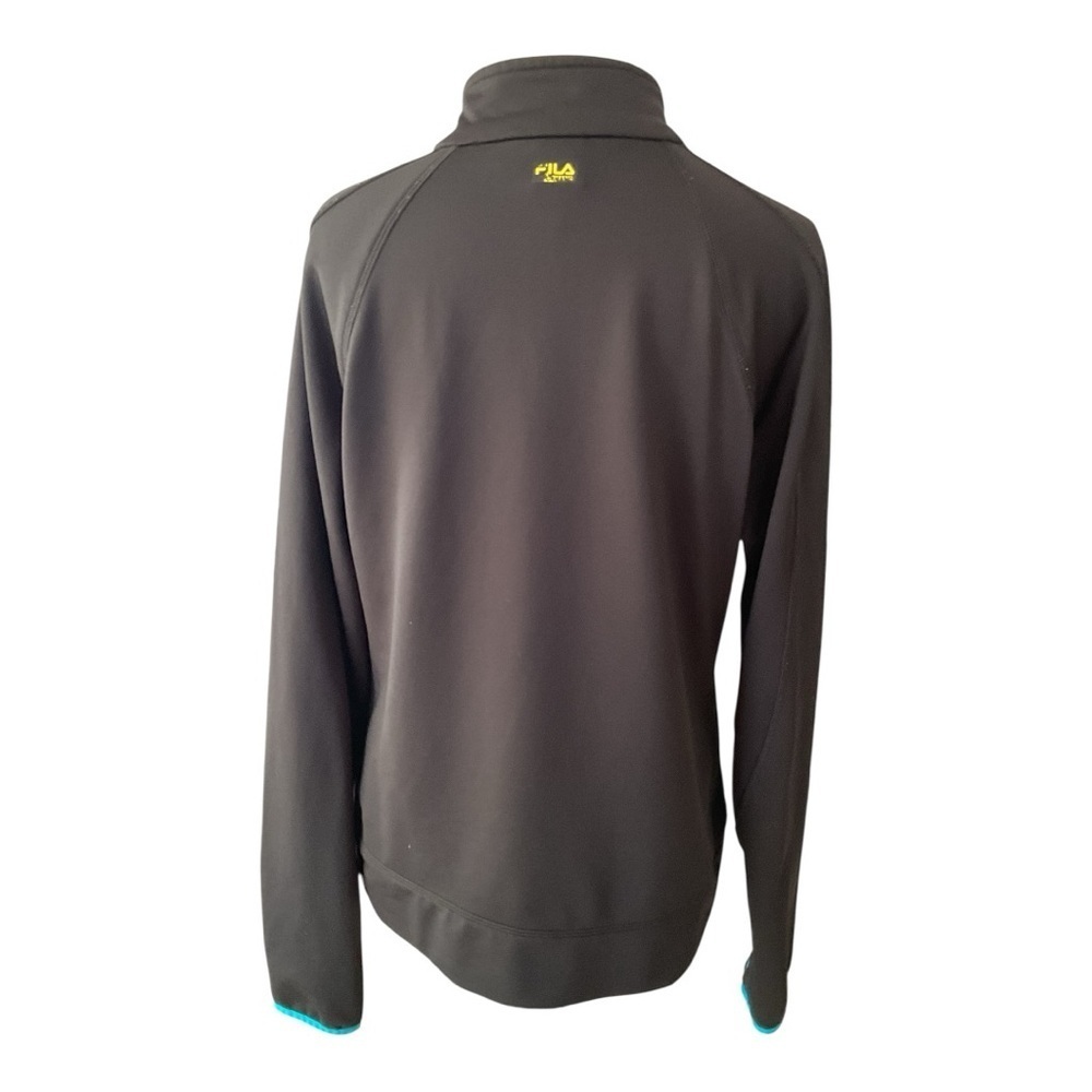 Fila Full Zip Track Jacket Size L – Black with Blue & Yellow Accents - Picture 2 of 4